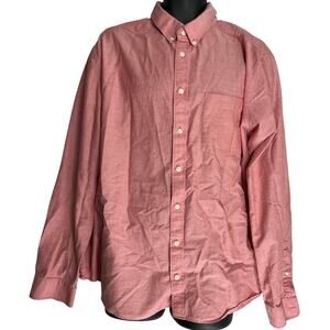 Goodfellow Men Shirt XXL Pink Button Up Long Sleeve 100% Cotton Pocket Preppy